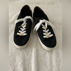 Worn Twice Michael Kors Black and Gold Sneakers SZ 7-1/2. Stretchy